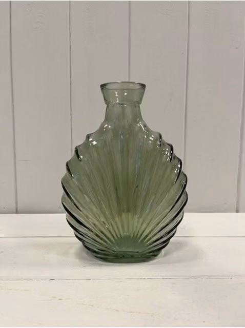 KDMD Vintage Green Geometric Glass Decorative Bottle