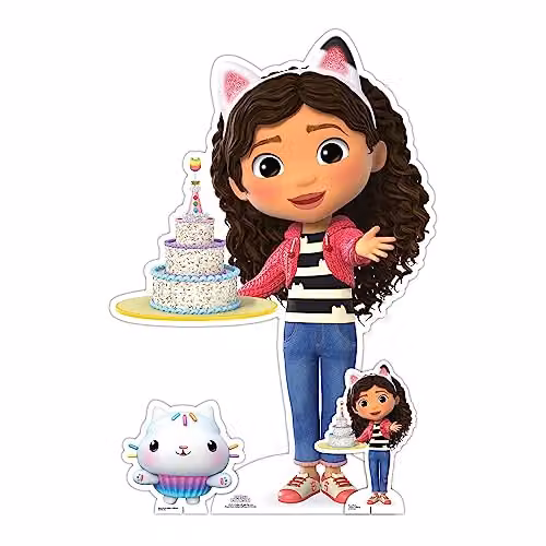 Star Cutouts Gabby's Dollhouse Gabby with Cake Small Cardboard Cut Out, Multicolour