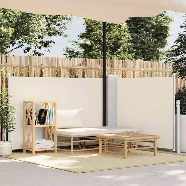 Berkfield Home Retractable Roller Side Awning in Beige, W/H: 100 x 600 cm – 1