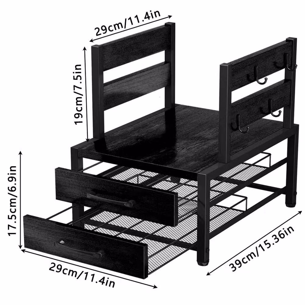 FORGEVIO Black Coffee Capsule Holder Rack Countertop Storage Organizer, Width: 50 cm – 2