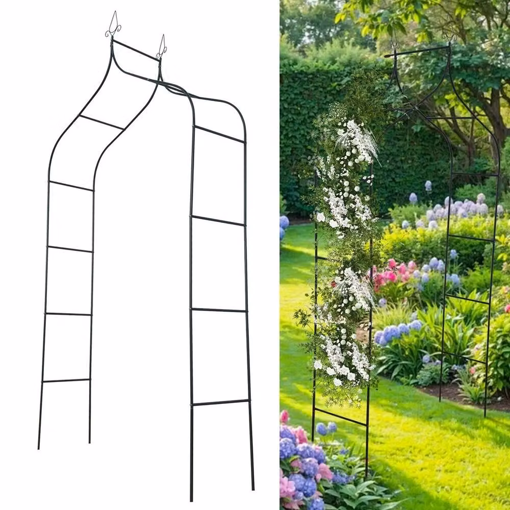 SPETLEK Green Metal Garden Arched Trellis Support, W/D/H: 140 x 38 x 255 cm – 2