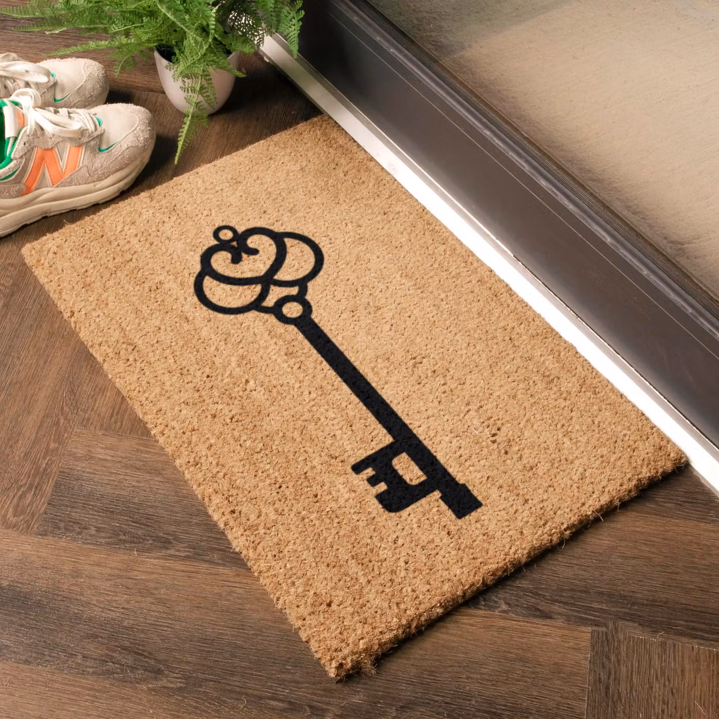 Artsy Mats Stylish Black and Brown Graphic Key Doormat, W/D: 60 x 40 cm – 2