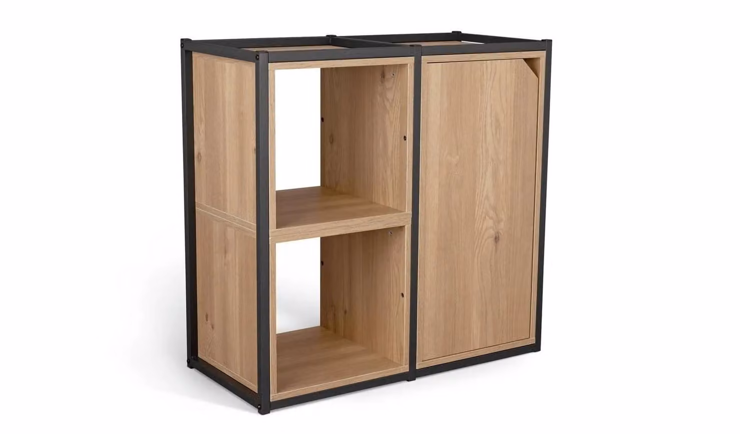 Cheap Furniture Warehouse Loft Living Oak Modern Display Cabinet, Brown, W/D/H: 79 x 37.5 x 77.5 cm