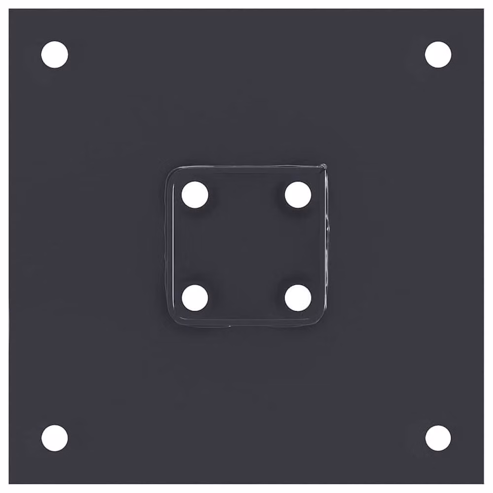 Berkfield Home Square Post Bases, 12 Pack, Anthracite, Powder-coated Steel, 46 x 46 mm – 3