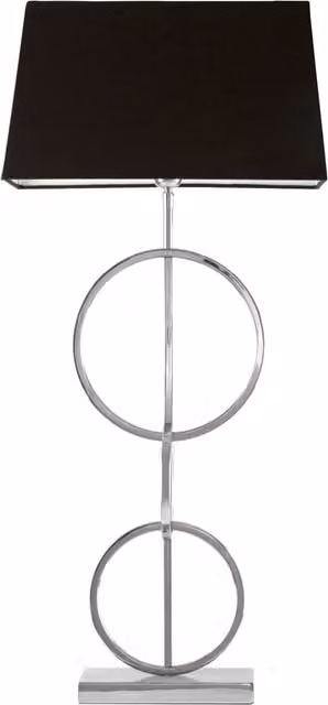 Orsina Skye Table Lamp with Dual Ring Base in Silver and Black – 1