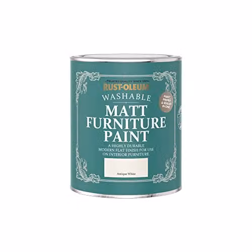 Rust-Oleum Matt Water-Based Furniture and Skirting Board Paint, White, 750ml – 2