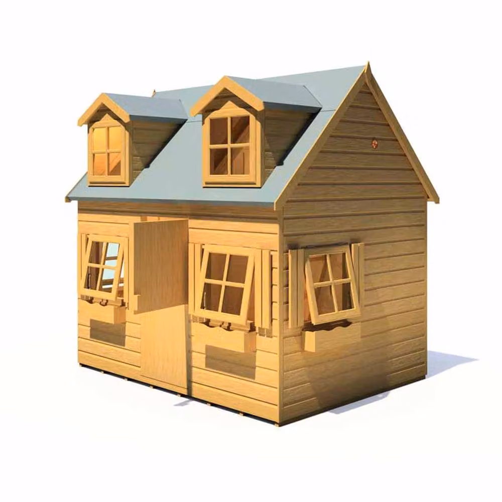Shires Brown Wooden Childrens Country House Playhouse, W: 198.6 cm, D: 250.4 cm, H: 249.6 cm – 2