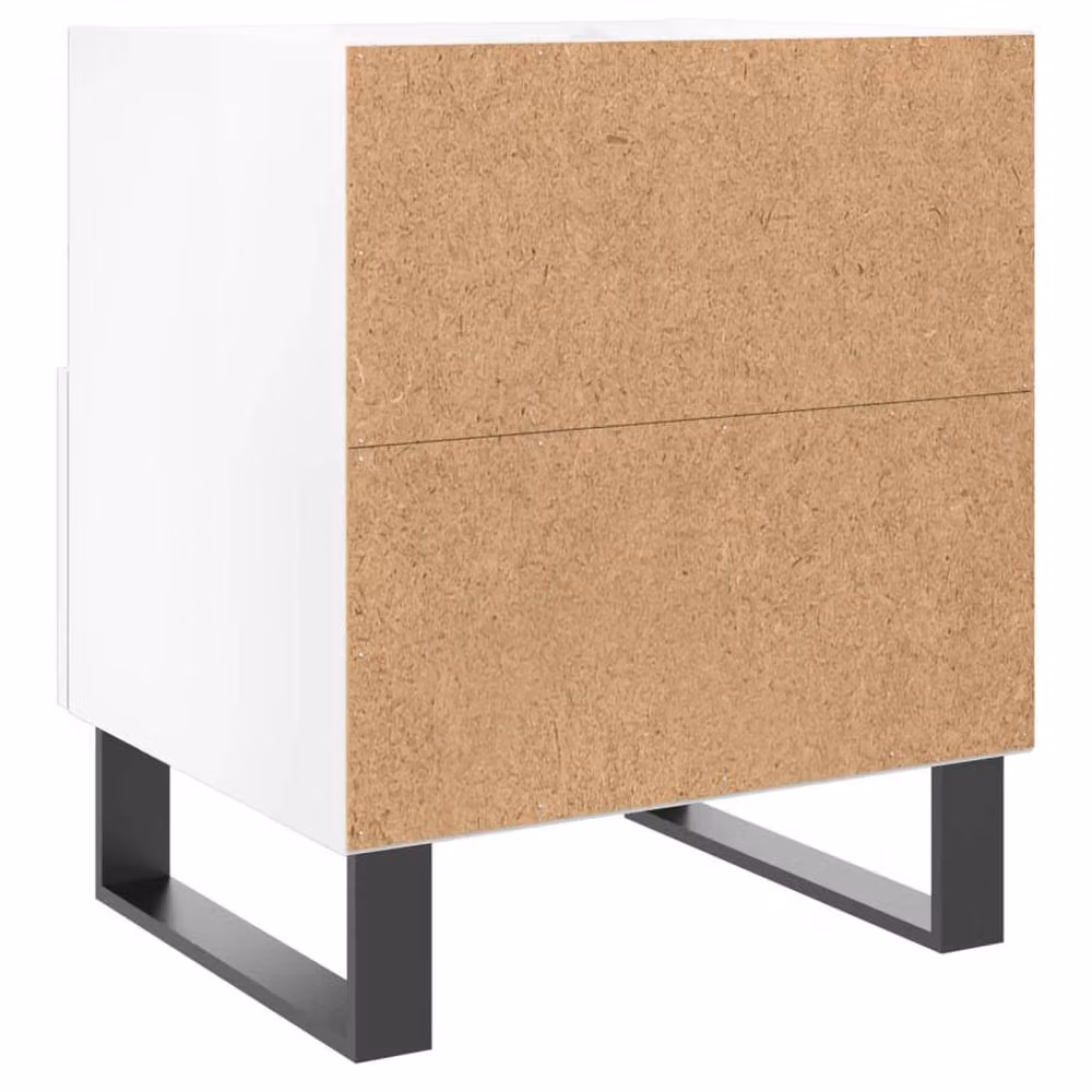 Berkfield Home Modern High Gloss White Bedside Cabinets, Set of 2, W: 40 cm, D: 35 cm, H: 47.5 cm – 2