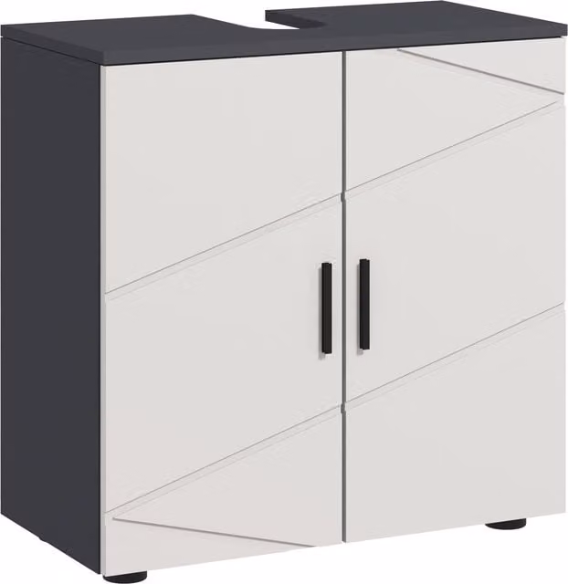 kleankin Under Sink Bathroom Cabinet with Soft Close Double Doors and Internal Shelf, Grey, W/D/H: 60 x 30 x 60 cm – 5