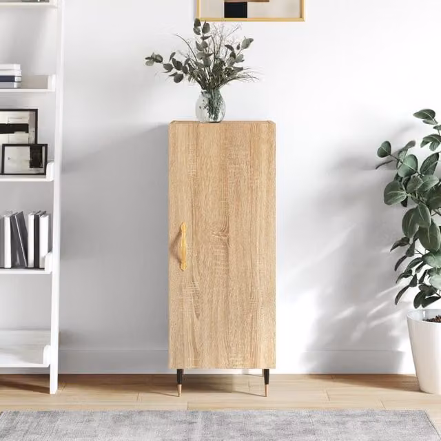 Berkfield Home Sonoma Oak Sideboard in Brown, W/D/H: 34.5 x 34.5 x 90 cm