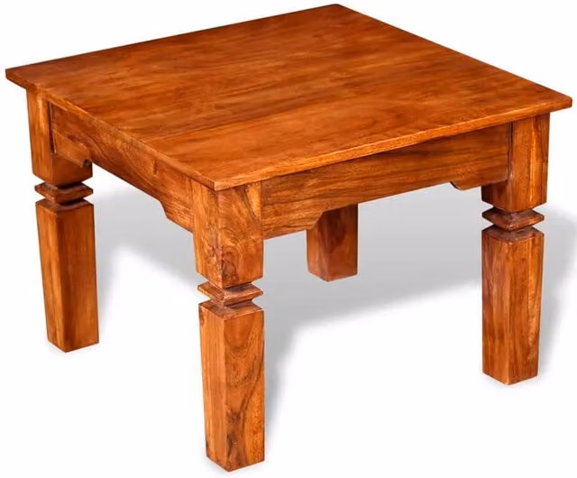 Berkfield Home Acacia Wood Coffee Table, Brown, W/D/H: 60 x 60 x 45 cm