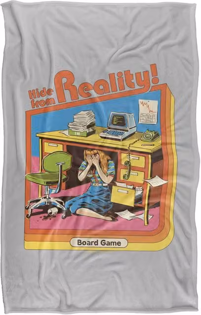 Steven Rhodes Hide From Reality Multicolour Super Soft Fleece Throw Blanket W/D/H: 91 x 147 cm – 1