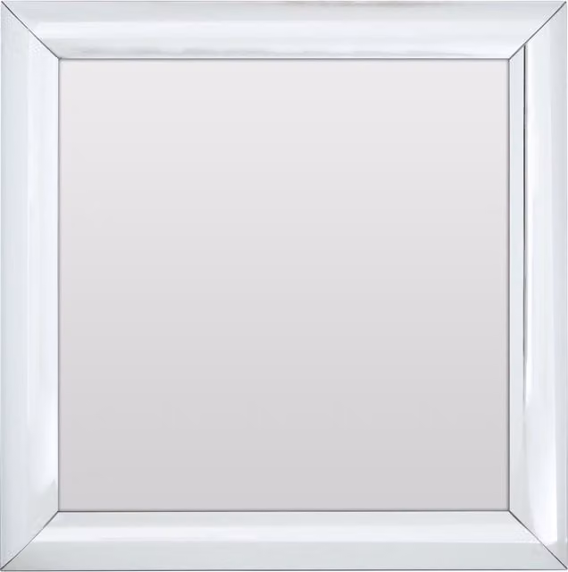 Orsina Modern Square Silver Wall Mirror with Bevelled Corners
