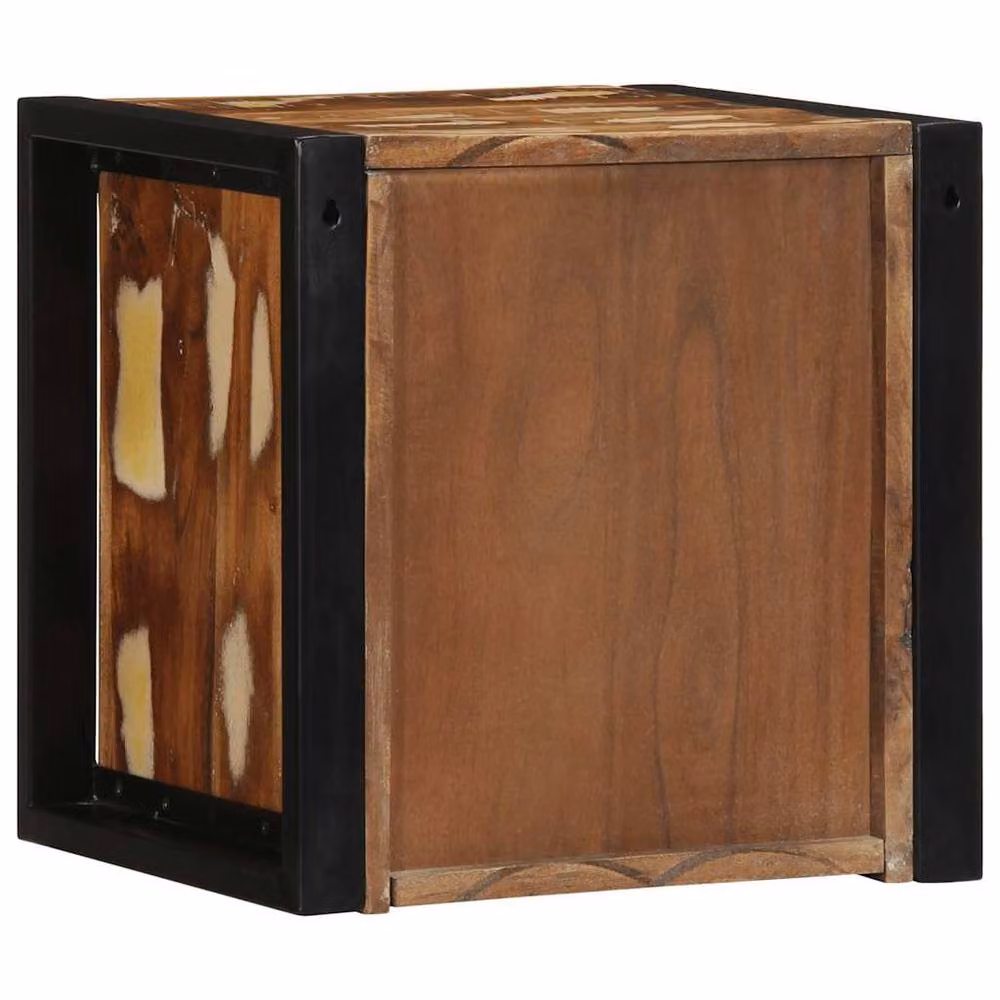 Berkfield Home Sturdy Multicolour Bedside Cabinet in Reclaimed Solid Wood, W/D/H: 40 x 35 x 40 cm – 4