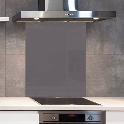Dulux Cocoa Pod Heat Resistant Toughened Glass Kitchen Splashback, W: 70 cm, H: 75 cm, 6 mm Thickness