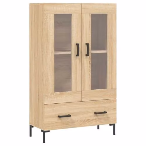 vidaXL Modern Highboard in Brown Sonoma Oak, W/D/H: 69.5 x 31 x 115 cm