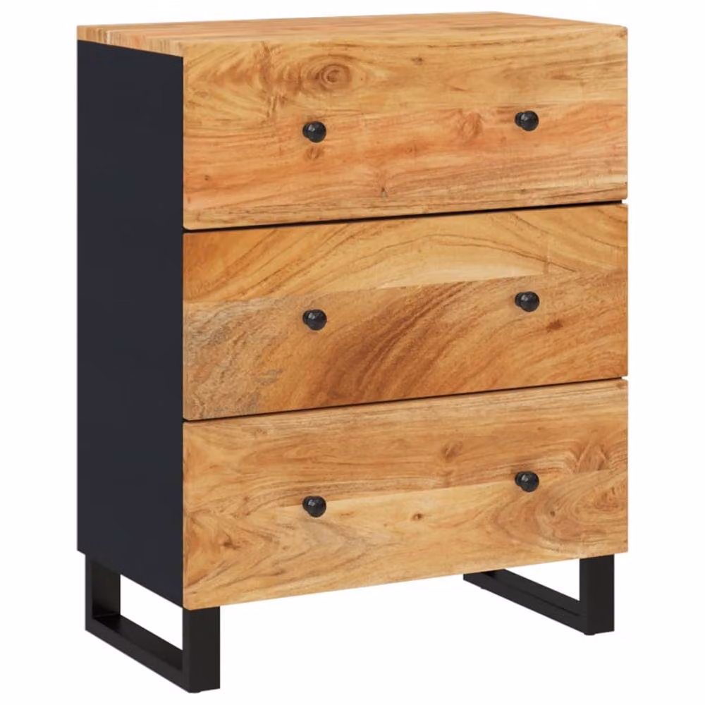 Berkfield Home Acacia Wood Sideboard in Brown, W/D/H: 60 x 33 x 75 cm – 2