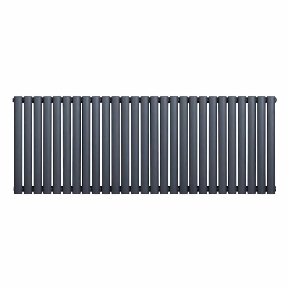 Monstershop Oval Single Column Steel Radiator in Anthracite Grey, H: 162 cm, W: 60 cm – 2