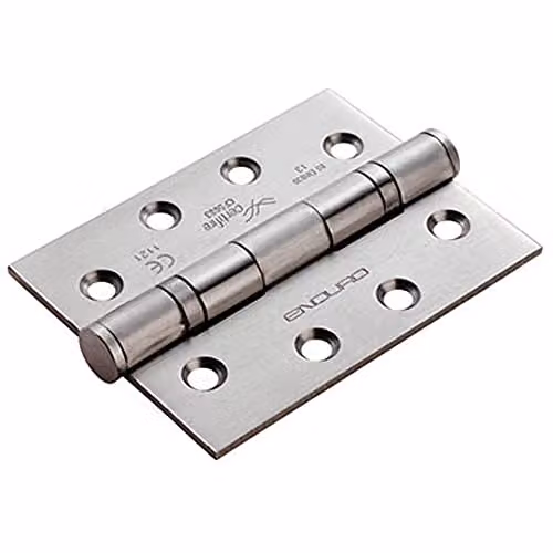 Loops Pair of 13 Ball Bearing Butt Hinges in Satin Stainless Steel, H 102 x W 76 x D 3 mm
