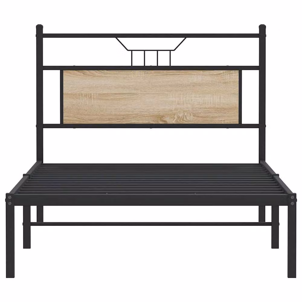 Berkfield Home Decorative Bed Frame in Sonoma Oak and Brown, W/D/H: 100 x 190 cm – 3