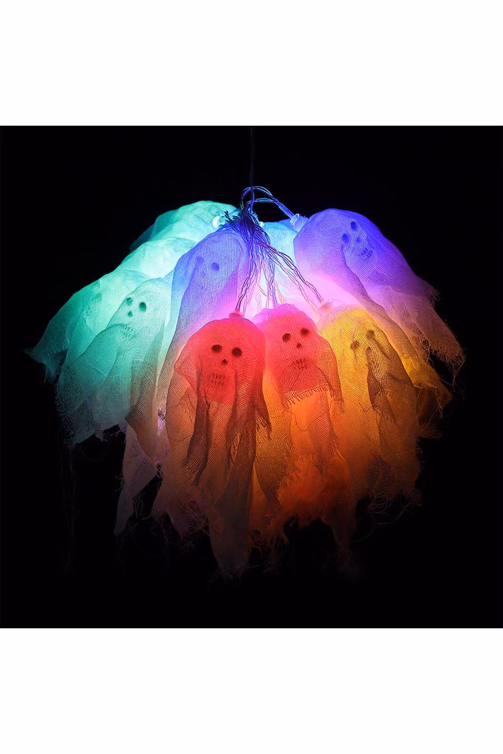 H&O Direct Halloween LED Skull String Lights with 20 Multicolour Lights for Indoor and Outdoor Use – 4