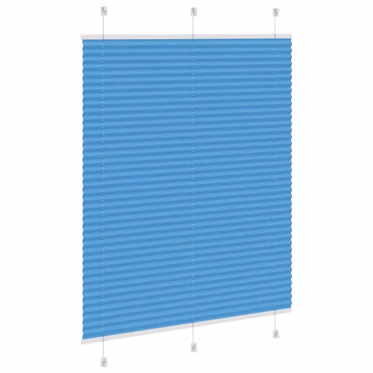 Berkfield Home Single Pleat Blue Polyester Fabric Blind W: 105 cm, H: 150 cm