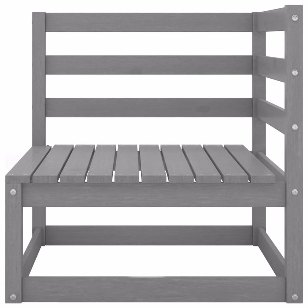 Berkfield Home 2-Seater L-Shape Garden Sofa in Grey Solid Pinewood – 4