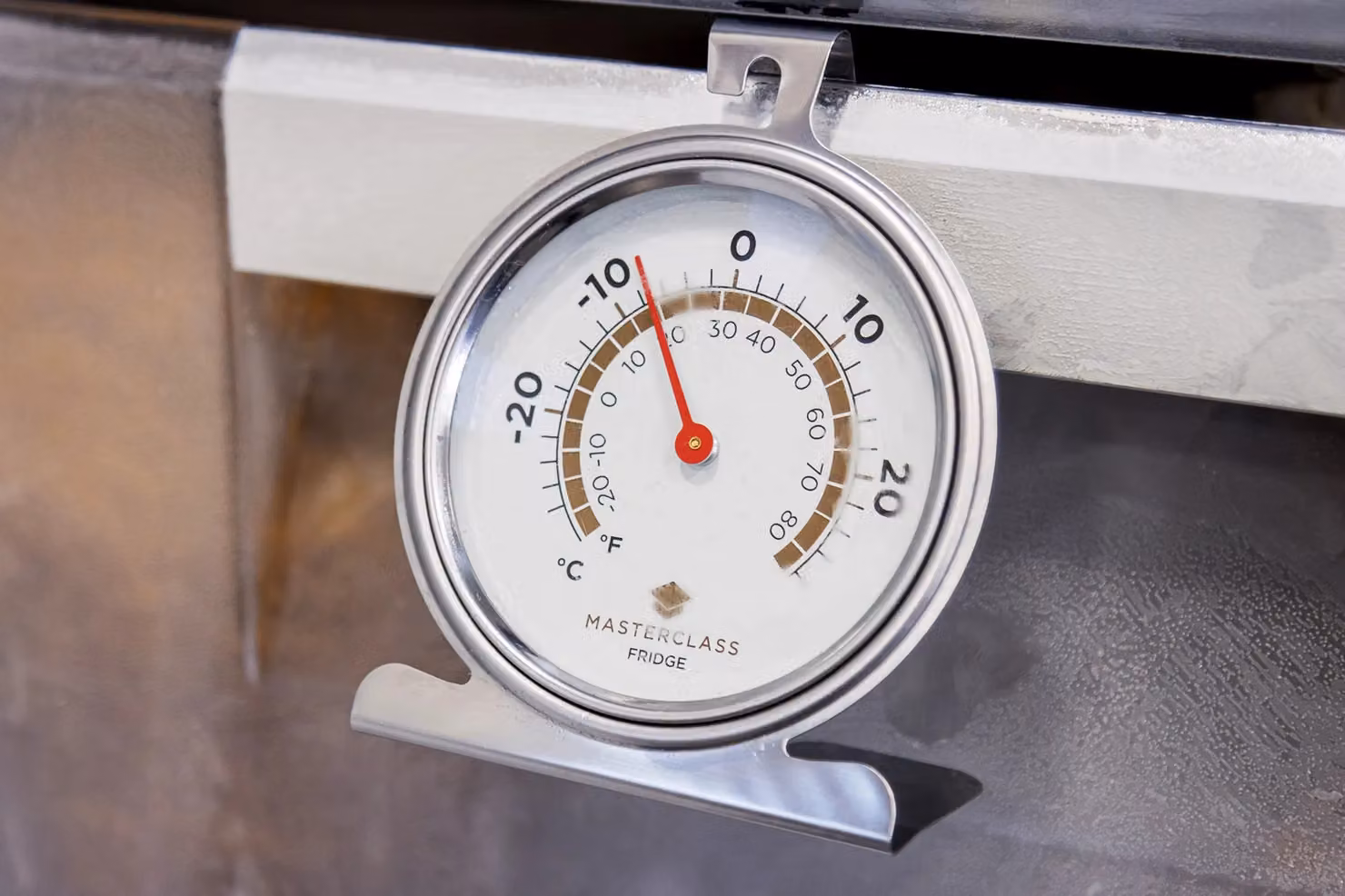 MasterClass Stainless Steel Fridge and Freezer Thermometer, Silver, Diameter: 10 cm – 4