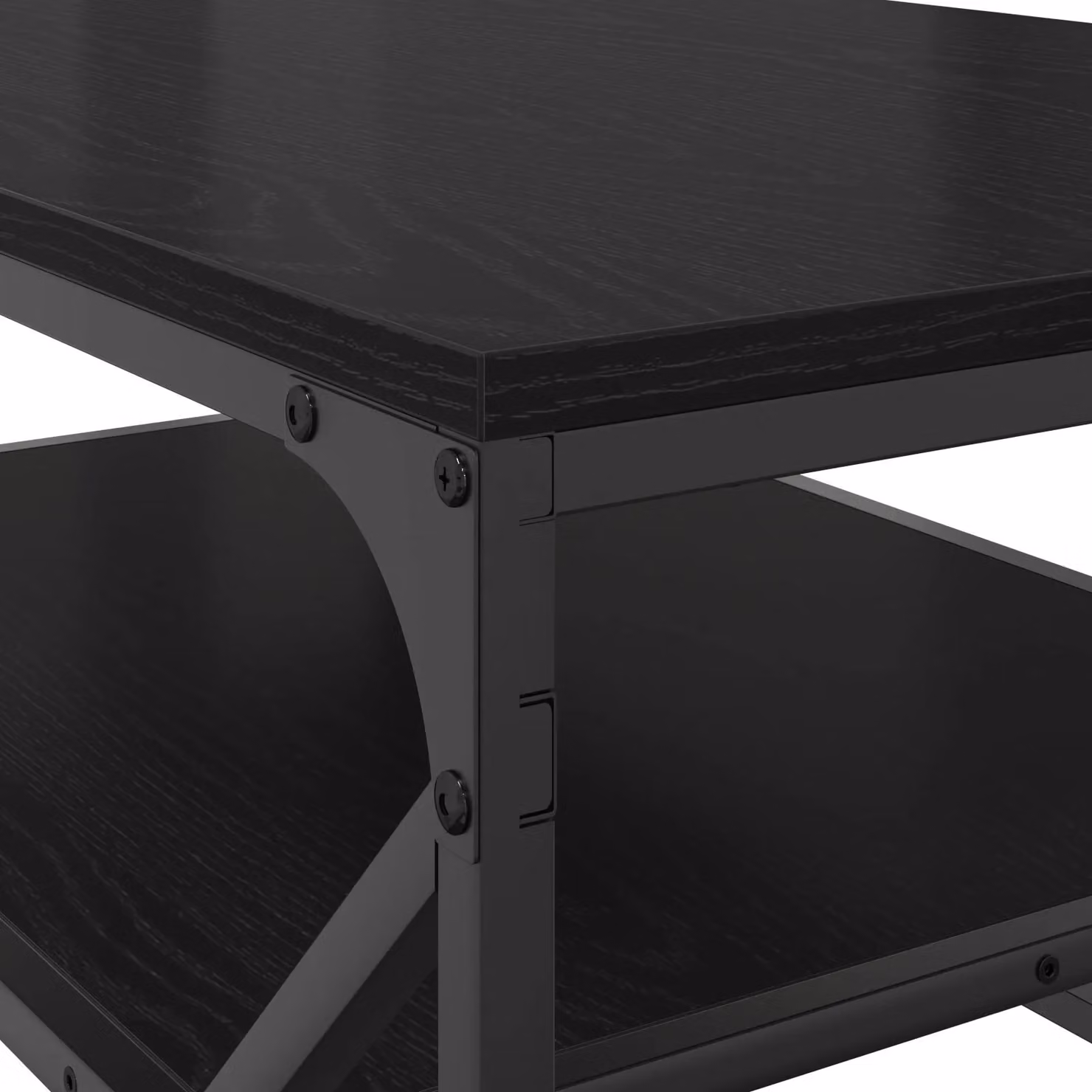 Berkfield Home Modern Black Oak Coffee Table with Shelf, W/D/H: 90 x 50 x 40 cm – 4
