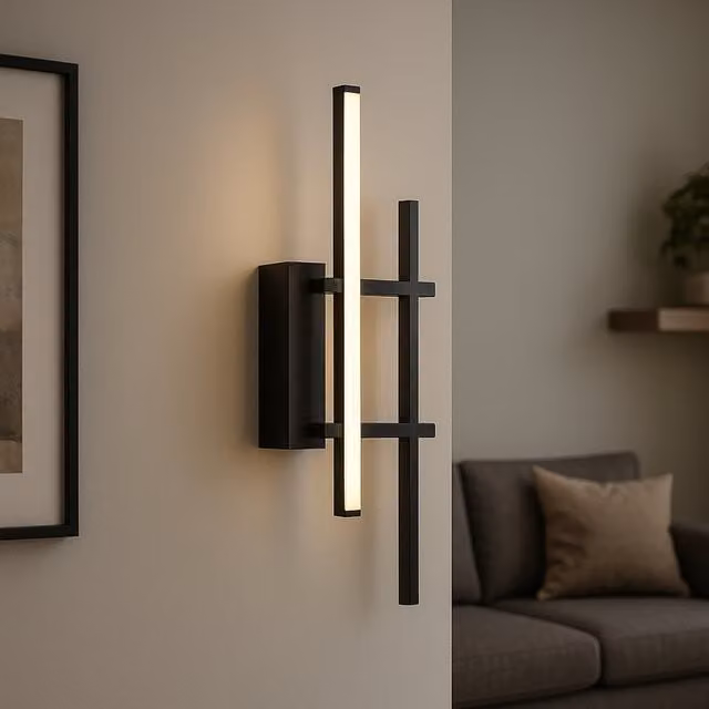 Eglo Trepiliano Modern LED Linear Metal Wall Light in Black