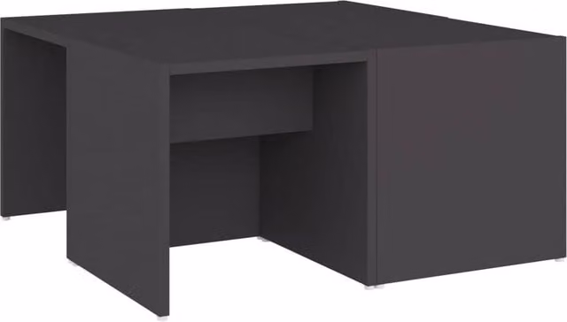Berkfield Home Set of 4 Grey Square Coffee Tables in Engineered Wood, W/D/H: 33 x 33 x 33 cm