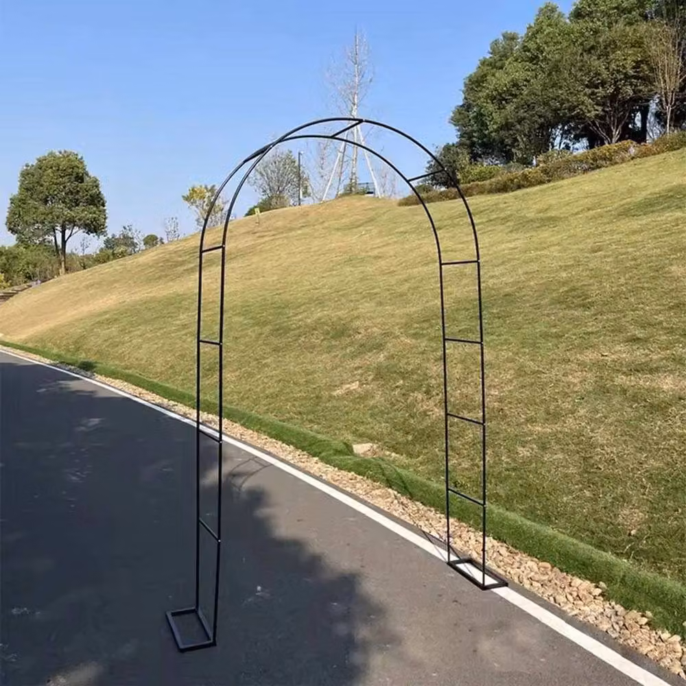 Spetlek Black Metal Outdoor Garden Arch Climbing Frame, W: 100 cm, D: 15 cm, H: 240 cm – 4