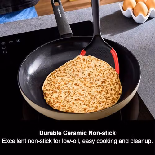 Morphy Richards Ceramic Frying Pan in Beige, Diameter: 24 cm – 2