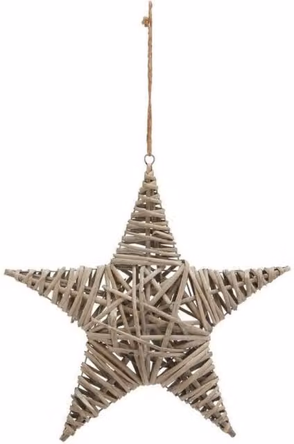 Lemon Pavilion The Noel Collection Large Rattan Star Decoration, Brown, W42 x D42 x H42 cm