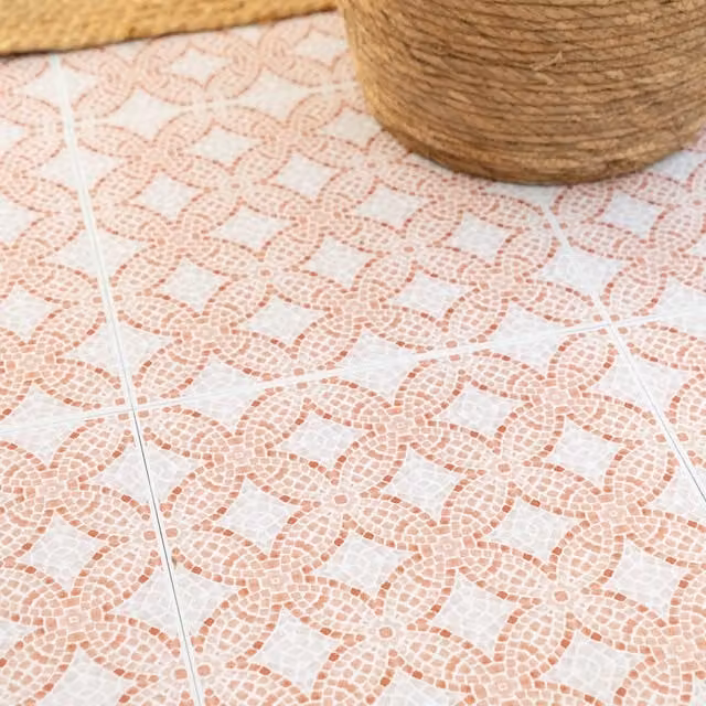 d-c-fix Tuscan Mosaic Self-adhesive Vinyl Floor Tiles, Orange and Multicolour Geometric Tile Look