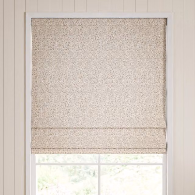 William Morris Bird and Anemone Floral Woven Made to Measure Roman Blind in Beige