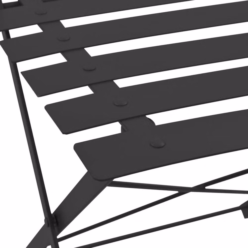 Berkfield Home 3 Piece Modern Metal Bistro Set in Matt Black – 2