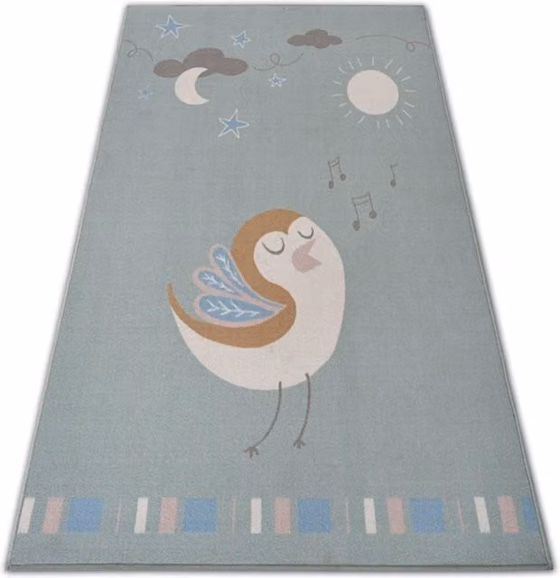 RugsX Loko Green Kids Motif Rectangular Rug, W: 120 cm, L: 170 cm