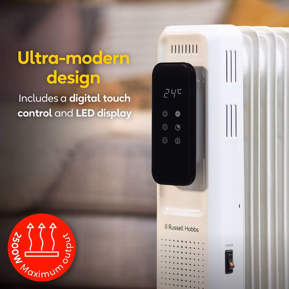 Russell Hobbs 2500W 11 Fin Oil Filled Radiator White RHOFR2521-D – 4