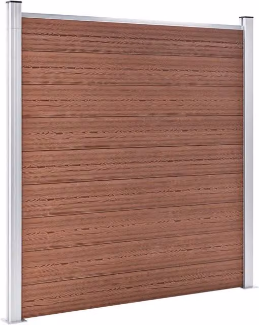 Berkfield Home Durable WPC Garden Fence, Brown, W: 526 cm, H: 186 cm – 1