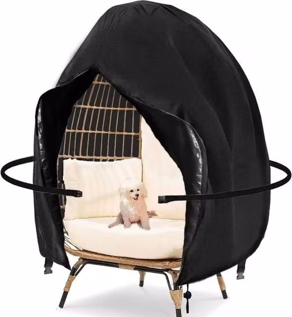 EONLION Heavy Duty Hanging Swing Egg Chair Cover, Black, W 231 cm x H 231 cm