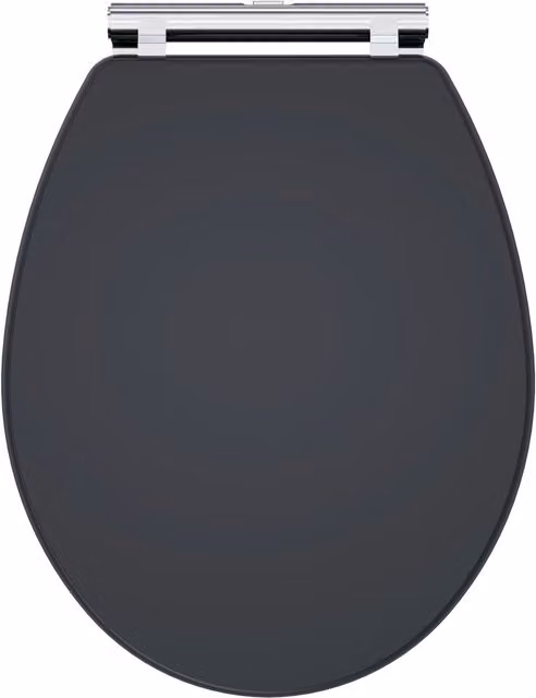 Balterley Oval Wooden Soft Close Toilet Seat with Quick Release, Dark Grey, W: 35.0 cm, D: 45.1 cm, H: 6.0 cm