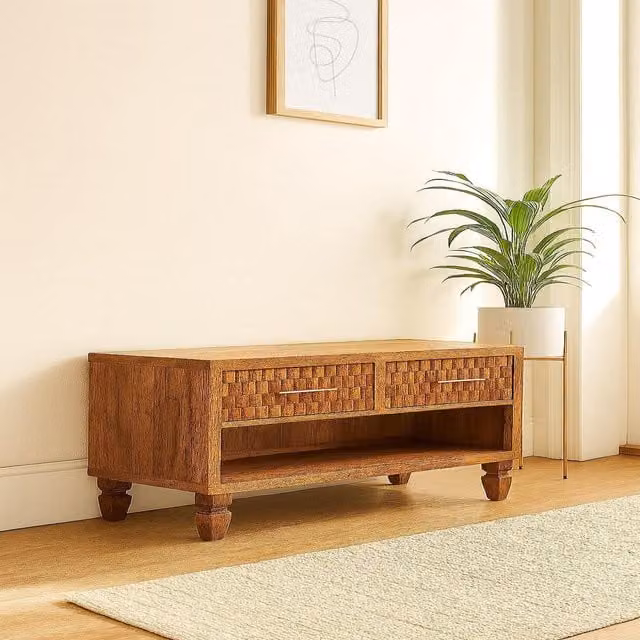 Artisan Furniture Arno Mango Wood Shoe Storage Unit in Brown