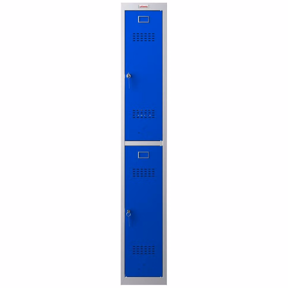 Phoenix Safe Company PL1230GBK Personal Locker with Key Locks, Grey Body and Blue Doors, H 180 cm x W 100 cm – 2