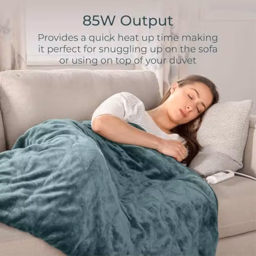 Carmen Comfort Luxury Electric Heated Throw and Over Blanket in Forest Green with 9 Heat Settings and Adjustable Timer, 230gsm Flannel Fleece – 2