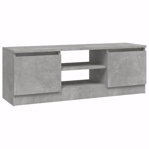 vidaXL TV Cabinet with Door in Concrete Grey, W: 102 cm, D: 30 cm, H: 36 cm – 1