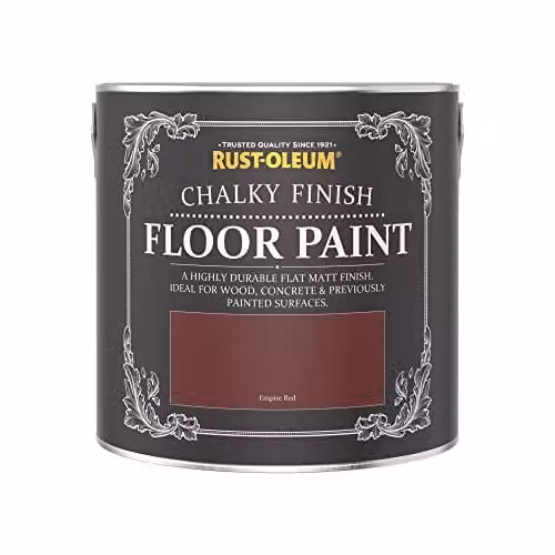 Rust-Oleum Scratch-Proof Water-Based Floor Paint in Matt Finish, Red, 2.5 l – 3