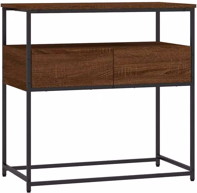 Berkfield Home Brown Oak Console Table, W/D/H: 75 x 40 x 75 cm