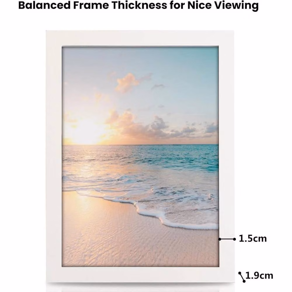 FLAVORA 4 Pack White Rectangular Wood Photo Frames, 11x14 inch – 3