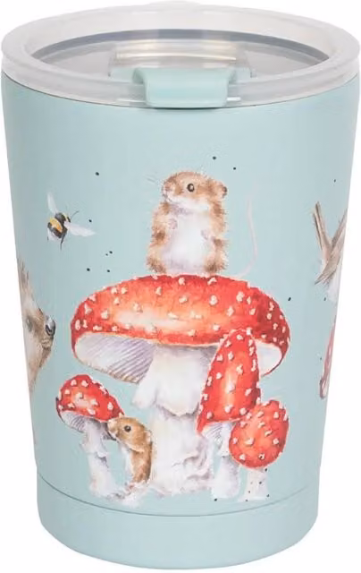 Wrendale Designs Hedgehog Stainless Steel Coffee Mug with Lid, Multicolour, 320ml – 1